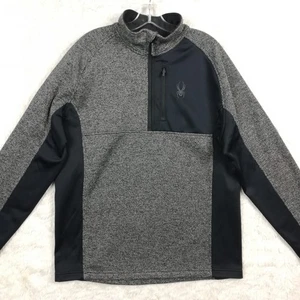 Spyder Mens Half Zip Sweater Gait Gray Black Activewear Gorpcore Pullover XL - Picture 1 of 10