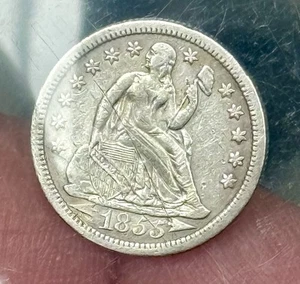 1855 Pfeile sitzende Freiheit Silber Groschen sehr schön vz Münze #22967 - Bild 1 von 2