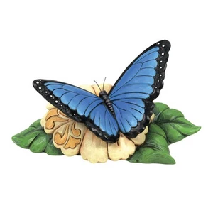 Enesco Jim Shore Heartwood Creek Blue Morpho Butterfly Mini Figurine 3 Inch - Picture 1 of 2