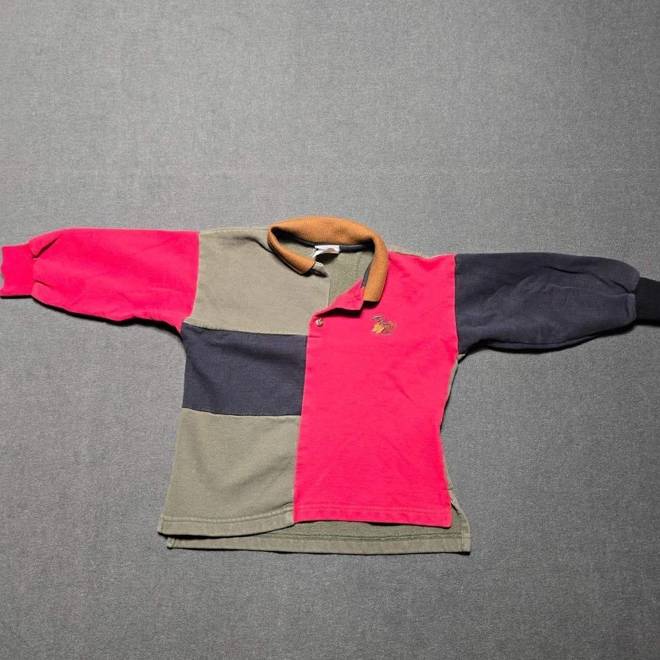 Camisa de Rugby Kitestrings Colorblock Manga Larga con Caballo Bordado 4T Foto 1 de 4