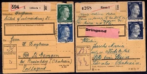 BELL'INSIEME DI DUE AVVISI DELLA GERMANIA AFFRANCATE UNO CON COPPIA DEL C.80 - Picture 1 of 2