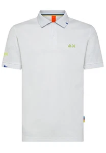 Sun68 Polo Logo Beach El Bianco Uomo - Picture 1 of 2