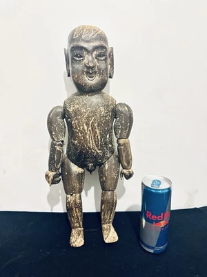 Chinese Wooden Fertility Doll Zisun Wawa Jointed Ritual Hand Carved Early 20th C - Image 1 of 4