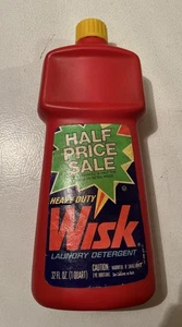 Vintage 1970s Full Unopened Bottle Wisk Laundry Detergent by Lever Brothers 1 Qt - Picture 1 of 7