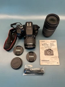 Canon EOS Rebel T6 with 18-55mm and 75-300mm Lenses Premium Kit - Picture 1 of 20