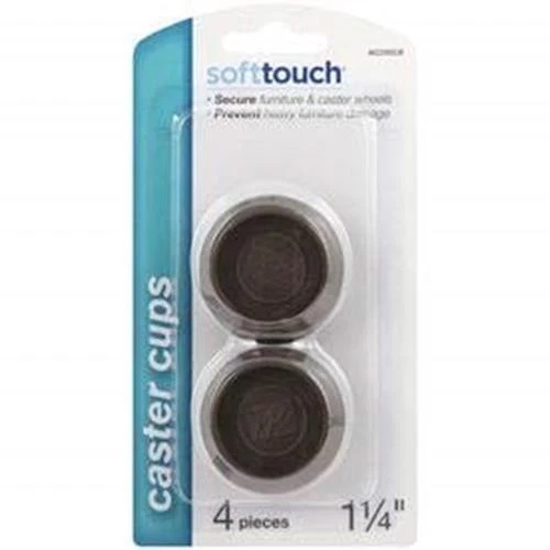 Pacote com 4 copos rodízios redondos de nogueira Waxman 1-1/4 pol. - Imagem 1 de 1