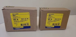 2 Square D QOU240 2p 40A Circuit Breakers 120/240V 50/60 Hz (L56) - Picture 1 of 20