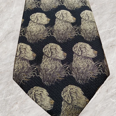 Corbata Robert Talbott Best of Class Golden Retriever incrustación dorada hecha en EE. UU. 59x4 Foto 1 de 4