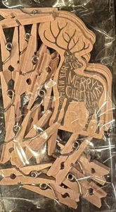 Set 72 Mini Weihnachten Rentier Geschenkanhänger mit Mini Wäscheklammern Urlaub NEU - Bild 1 von 2