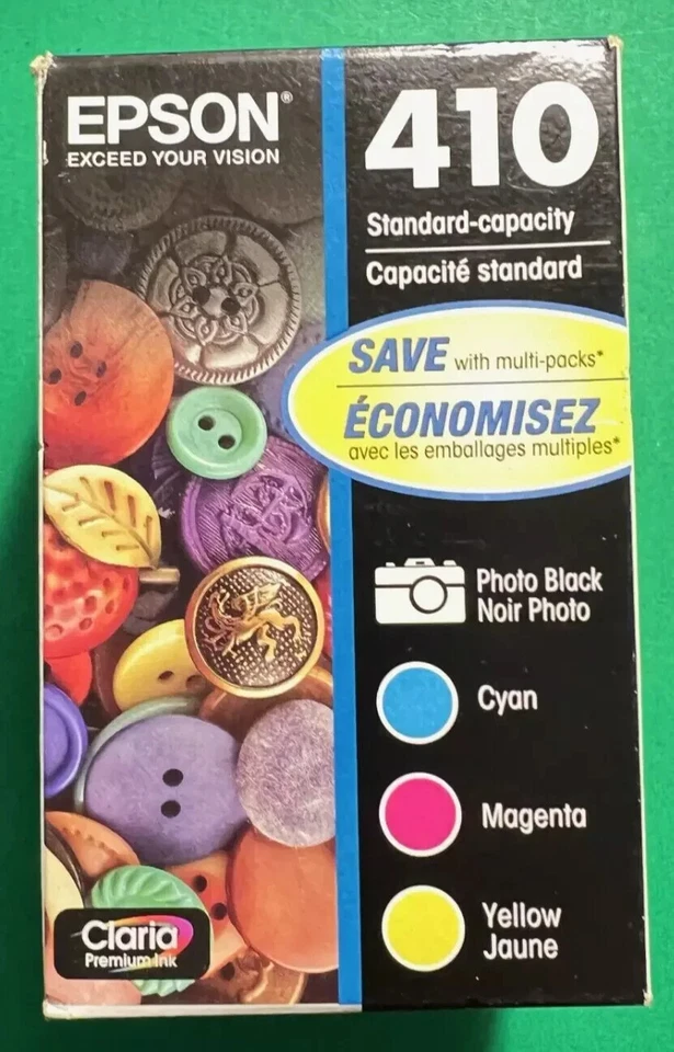 Genuine Epson 410 Ink Cartridge Combo B/C/M/Y-For Epson XP830 Printer-OEM-4PK - Image 1 of 3