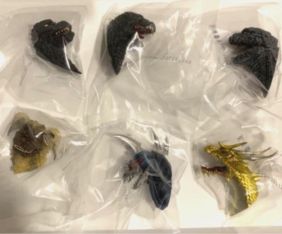 Godzilla Monster Head Magnet G Prize Set of 6 Ichiban Kuji Mini Figures Japan - Image 1 of 2