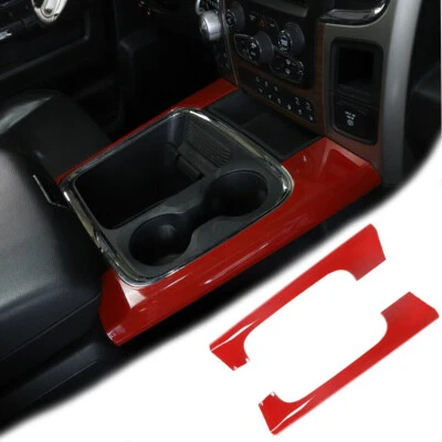 Interior Front Cup Holder Side Panel Cover Trim Red For Dodge Ram 1500 2010-2017 - Imagem 1 de 4