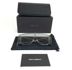 Dolce & Gabbana Sunglasses DG2305 05/AL Silver Shield Frames w/ Patterned Lenses - Picture 1 of 12