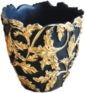 Flower Pot Pot Plants Leaves Hand Painted Outdoor Suitable Flowers Garden Vase - Picture 1 of 1