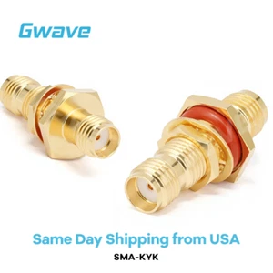 SMA Buchse auf SMA Buchse Schottmontage Adapter, Länge 24 mm, DC - 18 GHz - Bild 1 von 8
