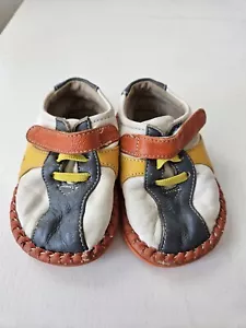 SEE KAI RUN - BABY BOYS SHOES SIZE 4 LEATHER & RUBBER 3 COLORS, ORANGE, GRAY, - Picture 1 of 7