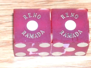 1 ANTIGUO PAR DE DADOS DEL CASINO RENO RAMADA (3) RENO NV - Imagen 1 de 1