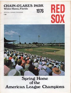 Tarjeta de puntuación de libro del programa de entrenamiento de primavera de los Medias Rojas de Boston 1976 vs Medias Blancas de Chicago - Imagen 1 de 5
