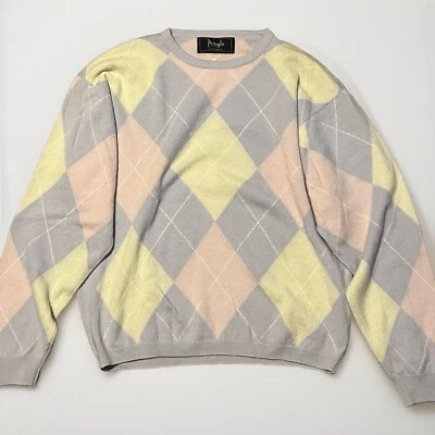 Pringle Of Scotland Large Pure Cashmere Sweater Argyle Easter Wear - Image 1 of 4