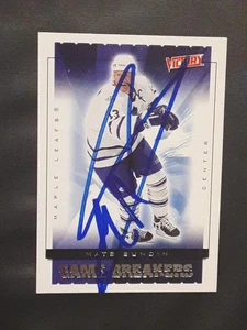 MATS SUNDIN TORONTO MAPLE LEAFS HOF LEGEND AUTOGRAPHED SIGNED HOCKEY CARD - Picture 1 of 1