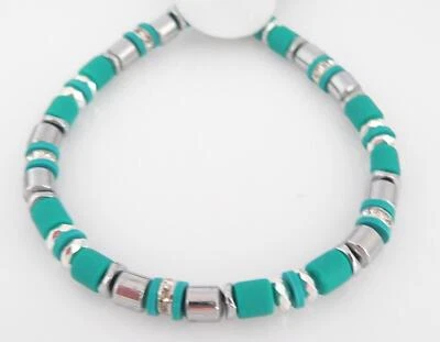 Armband Walzen Tube Colum Emerald Grün Smaragd, Silber Hämatit  Strass 605 - Bild 1 von 4