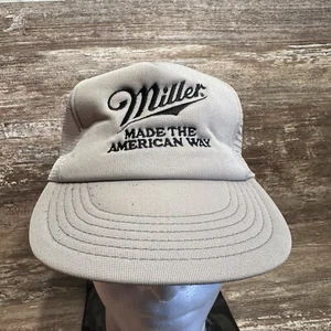 Sombrero de malla Miller “Made The American Way” SnapBack gris hecho en EE. UU. - Imagen 1 de 8