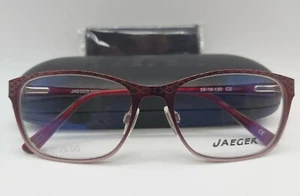 JAEGER 034 eyeglasses glasses frame - col. C2 burgundy + case NEW - Picture 1 of 7