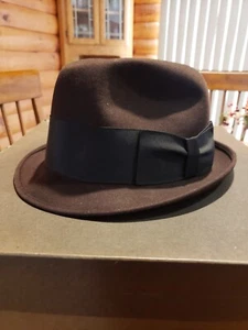 Vintage KNOX Stadium Club Fedora Hat With Original Box - 1960s or 70s - Picture 1 of 15