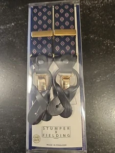Stumper & FIELDING LONDON ENGLAND BLUE GOLD Suspenders - Picture 1 of 5