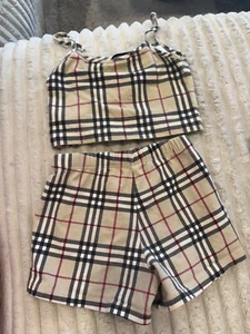 Burberry London Nova Check Beige Vintage Stretch kids shorts(6)  and top (4) - Picture 1 of 4