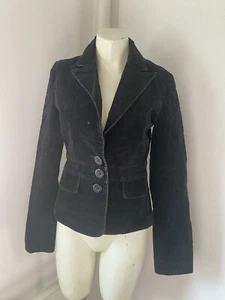 Only Samt Blazer Jacke Schwarz Größe 8 B25 - Bild 1 von 5