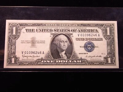 USA $1 1957 B V01096246A # SILVER Certificate Dollar BLUE Seal Money America - Image 1 of 3