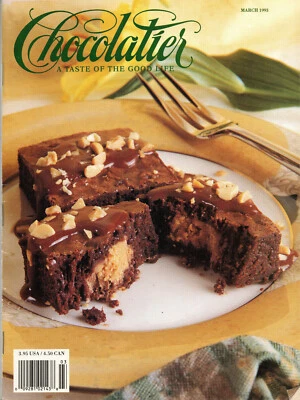 CHOCOLATIER Magazine March 1993 PB Fudge Brownies Low-Fat Chocolate Desserts - Image 1 of 3