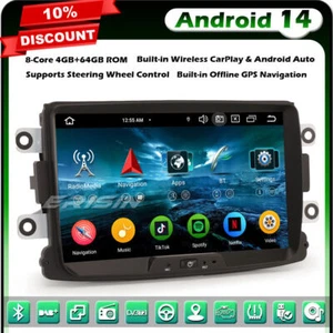 64GB Android 14 Coche Estéreo SatNav DAB+BT Renault Dacia Duster Logan Dokker Lodgy - Imagen 1 de 24
