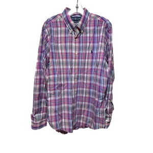 Camisa De Colección Polo Ralph Lauren 100% Algodón Pastel Tartán A Cuadros Manga Larga Grande - Imagen 1 de 8