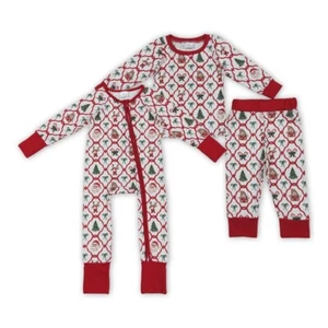 Toddler Baby Winter Christmas Loungewear Santa Candy Cane Pajama Set And Romper - Picture 1 of 7