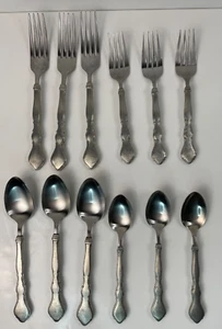 Cubiertos con mango de peltre internacional diseño Litchfield 12 piezas tenedores cucharas - Imagen 1 de 12