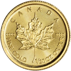 Canada Gold Maple Leaf - 1/20 oz - $1 - .9999 Fine - Random Date - Picture 1 of 2