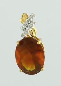 Amber Gemstone Pendant 14k Yellow Gold Handmade Indian Jewelry For Women
