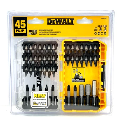 DeWALT DWA45SET Tough Grip Steel Hex Shank Screwdriver Bit Set 45-Piece w/Case - Image 1 of 4