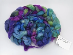Silk and Camel Fibers Hand Dyed Blues Greens Purples for Spinning and Felting - Picture 1 of 1