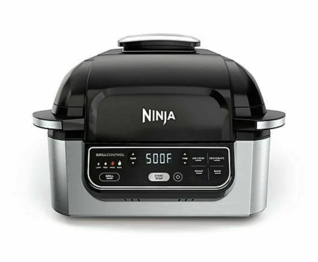 Ninja AG302 5-in-1 Indoor Grill - Black & Silver