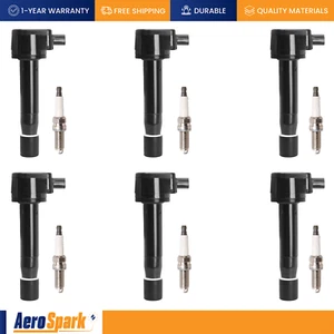 6 Ignition Coil & 6 Iridium Spark Plug for Honda Accord Odyssey 3.5L V6 UF603 - Picture 1 of 12
