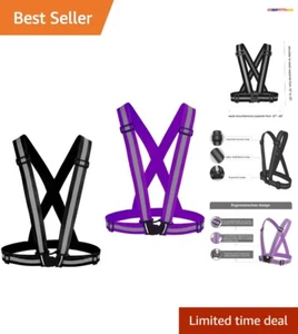 Reflective Safety Vest 2-Pack - High Visibility Gear for Night Cycling & Jogging - Picture 1 of 8