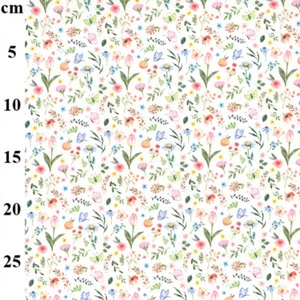Rose and Hubble 100% Cotton Fabric Printed Ditsy Flowers and Butterflies - Picture 1 of 1