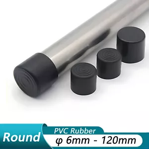 PVC Rubber Round Furniture Foot Table Chair Leg End Caps Covers Floor Protector - Picture 1 of 5