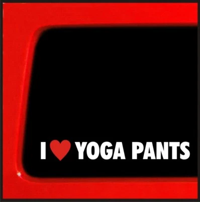 I heart Yoga Pants Sticker Girl sexy lips kiss jdm racing honda aum hot car - Image 1 of 4