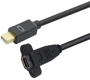 Mini DisplayPort Male to Mini displayport Female Extension Cable With PanelMount - Picture 1 of 17