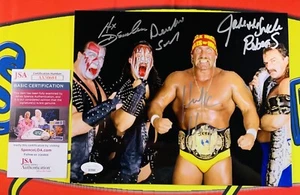 HULK HOGAN, JAKE THE SNAKE ROBERTS, & DEMOLITION Quad Signed Metallic 8x10 JSA - Picture 1 of 6