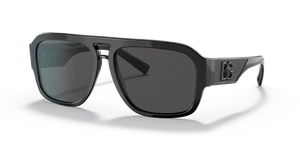 Occhiali Da Sole Dolce & Gabbana Occhiali sole pilot nero lenti grigie logo DG - Picture 1 of 5
